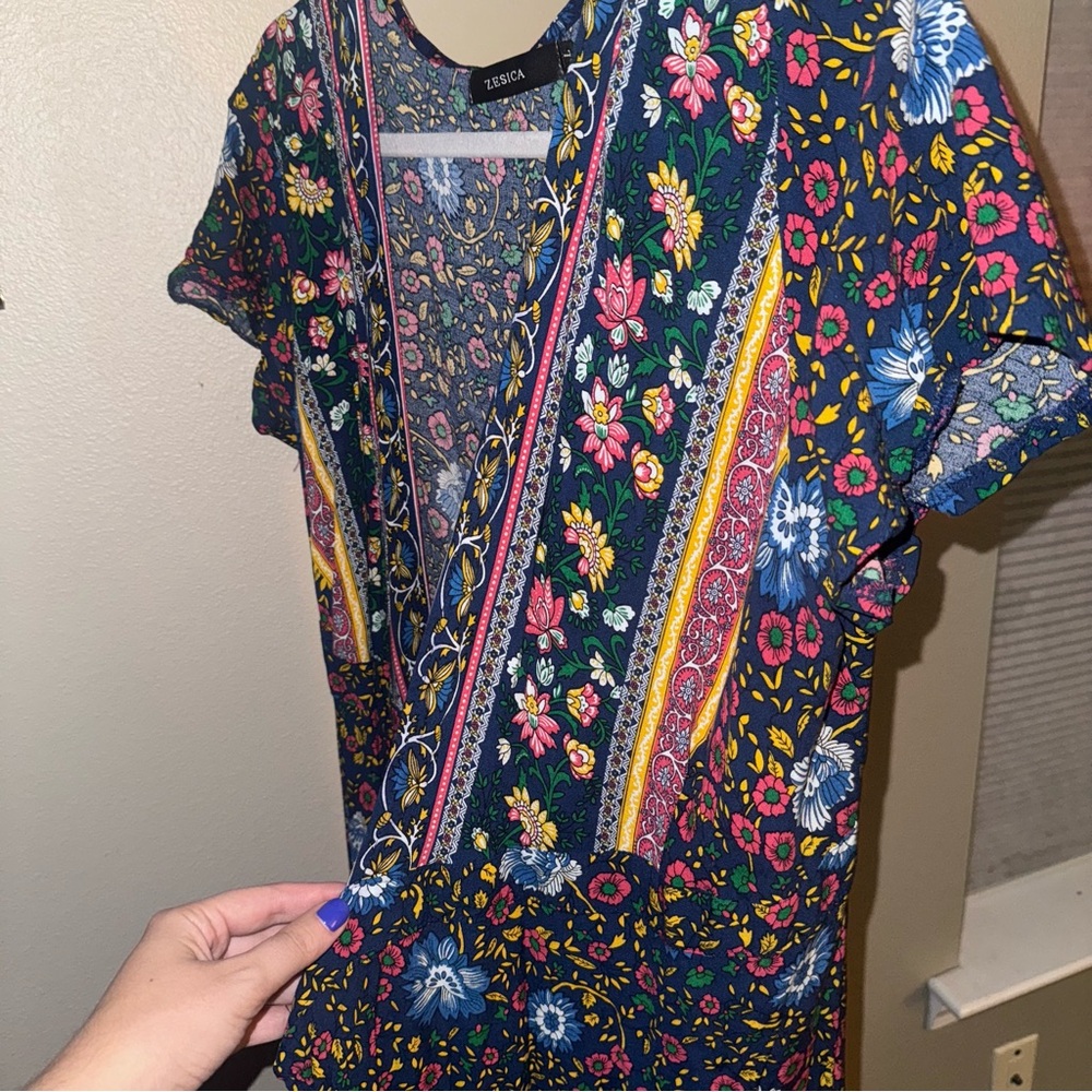 Zesica Floral Wrap V-Neck Dress